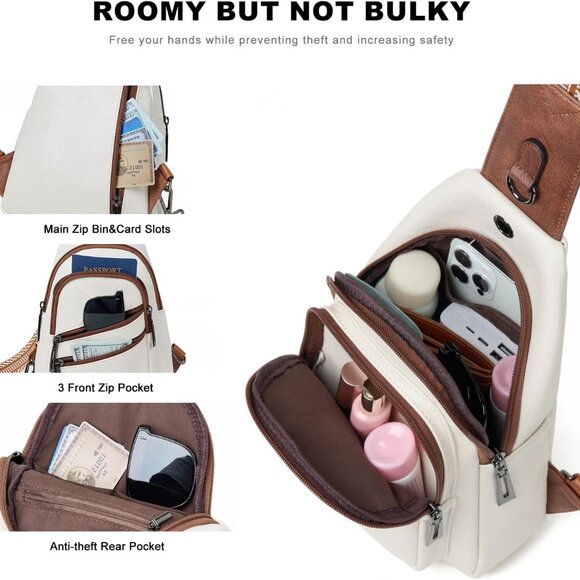 Multi-Functional Faux Leather Sling Bag - Perfect Gift for Fashion-Forward Women - Picture 4 of 9